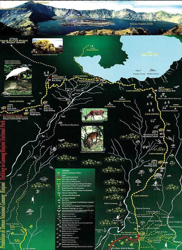 rinjani trekking map